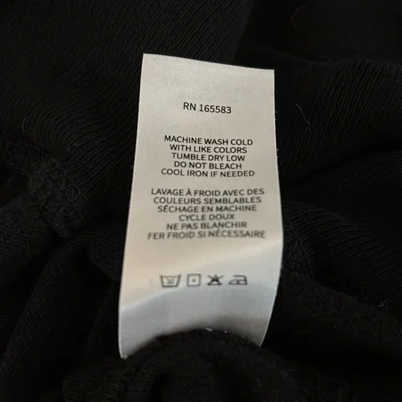 LEEN Loopwheel Black Women's sweatshirt with top buttons. Made in USA from Saks - Picture 7 of 10